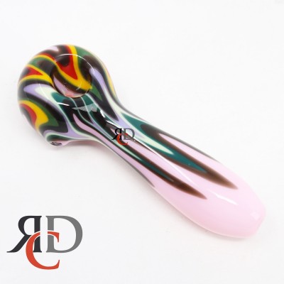 GLASS PIPE MILKY PINK WITH FANCY ART GP1114 1CT
